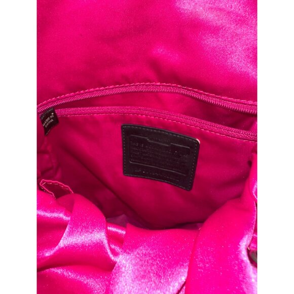 Coach Poppy Floral Black Red Backpack Print Front Zipper Adjustable Straps - Picture 8 of 15